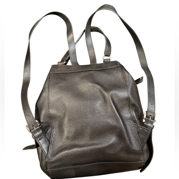 NWOT Michael Kors Riley Studded Black Pebbled Leather Drawstring Backpack Bag - Picture 4 of 13